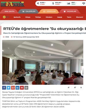 RTEÜ’de öğretmenlere Su okuryazarlığı Eğitimi