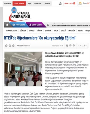 RTEÜ’de öğretmenlere Su okuryazarlığı Eğitimi